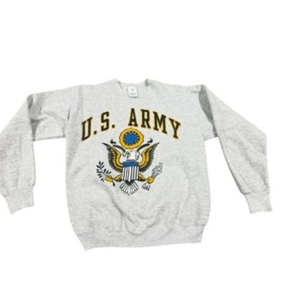 VTG Jostens US Army Sweatshirt S Gray Graphic Crewneck 90s Made in USA READ!!
